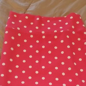 Lularoe Cassie Skirt Pink Polka Dots